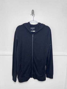 Unbound Merino Full Zip Black Compact Travel Hoodie